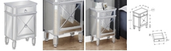 Monarch Specialties Mirrored Side Table with 1 Storage Drawer